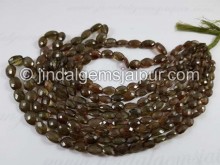 Green Andalusite Faceted Oval Beads